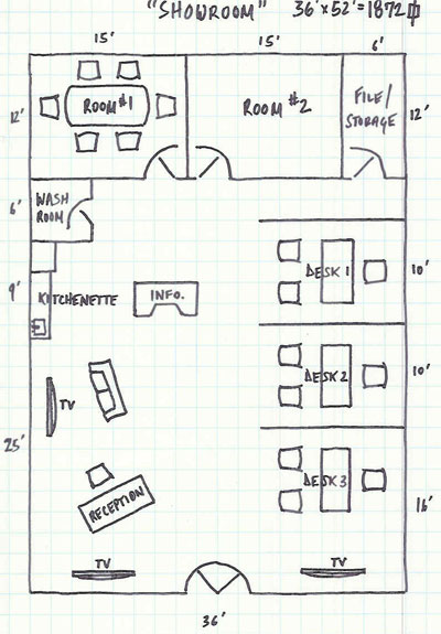 Some ideas on the floorplan design of a brokerage office