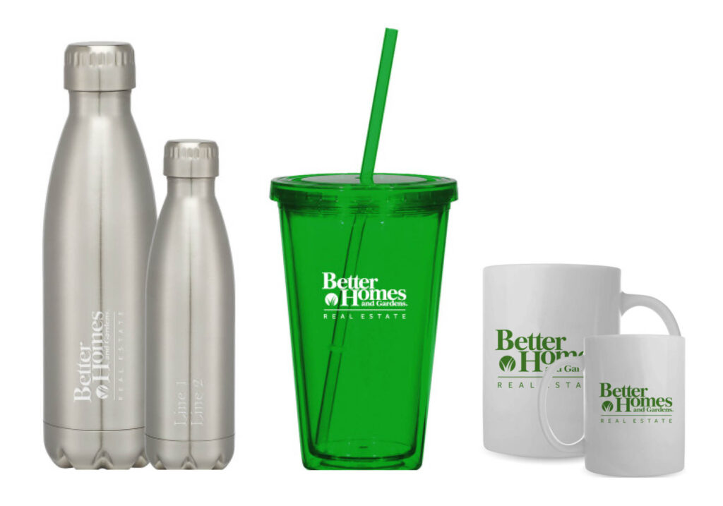 different containers with BHGRE logo
