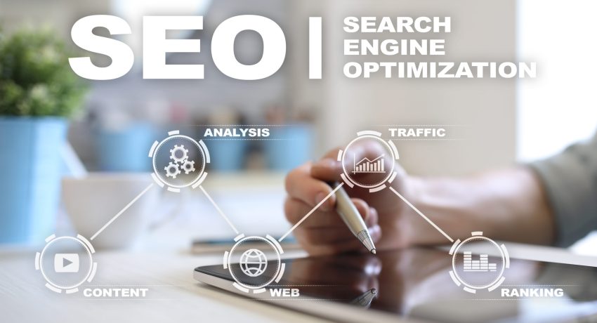 SEO. Search Engine optimization. Digital online marketing and internet technology concept